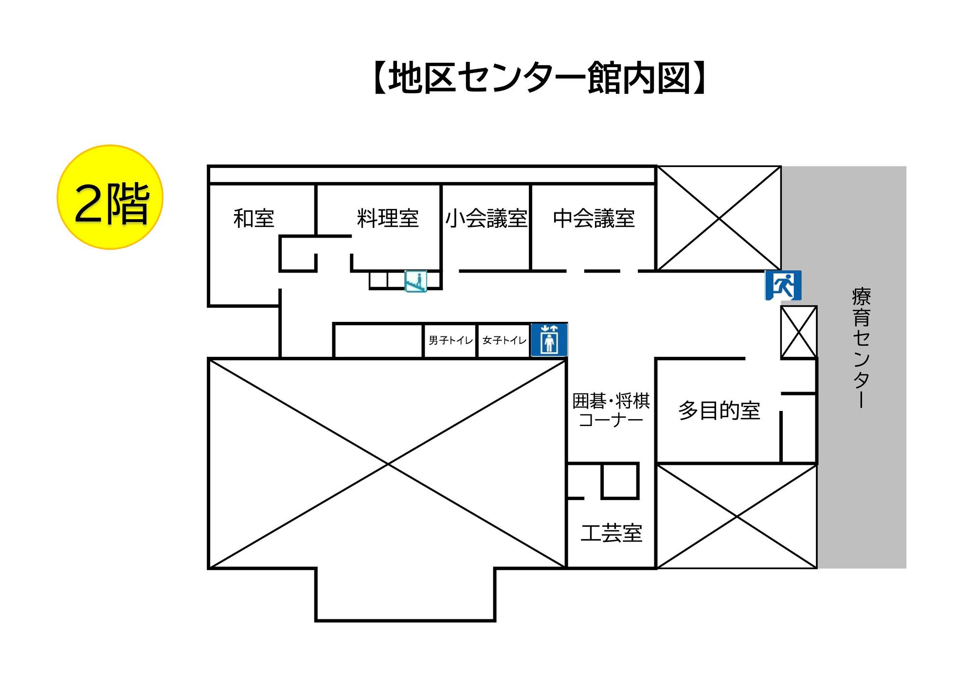 施設案内の2階地図 施設案内の2階地図